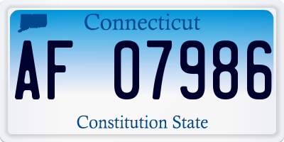 CT license plate AF07986