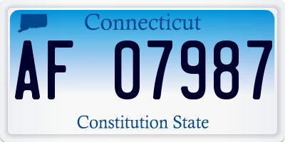 CT license plate AF07987