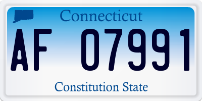 CT license plate AF07991