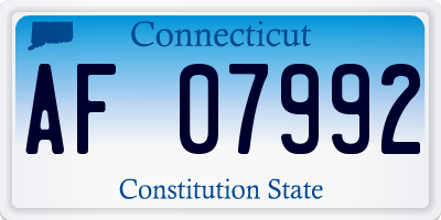 CT license plate AF07992