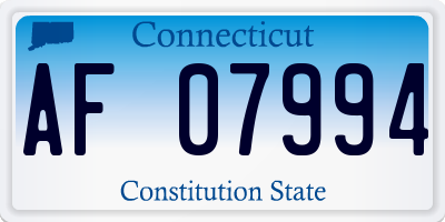 CT license plate AF07994