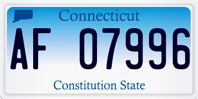 CT license plate AF07996