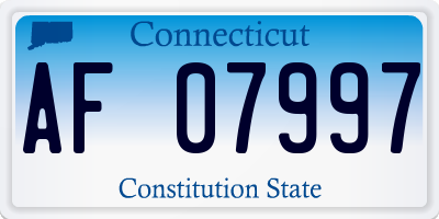 CT license plate AF07997