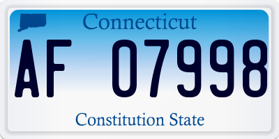 CT license plate AF07998