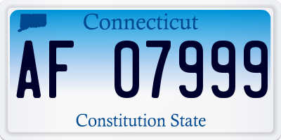 CT license plate AF07999