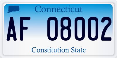 CT license plate AF08002