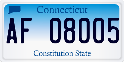 CT license plate AF08005