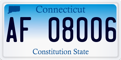 CT license plate AF08006