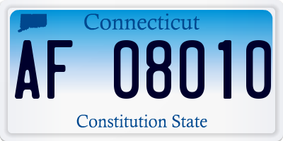 CT license plate AF08010