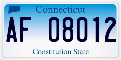 CT license plate AF08012