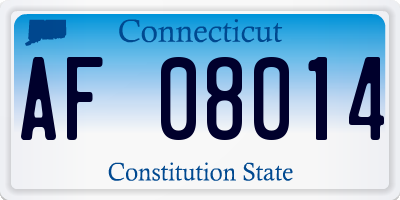 CT license plate AF08014