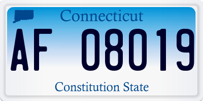CT license plate AF08019