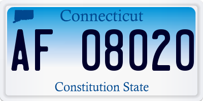 CT license plate AF08020