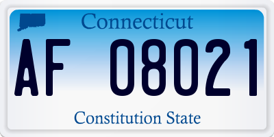 CT license plate AF08021