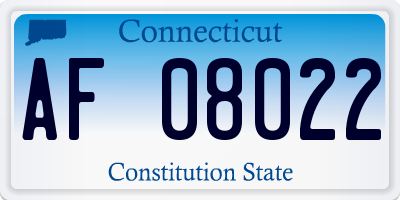 CT license plate AF08022