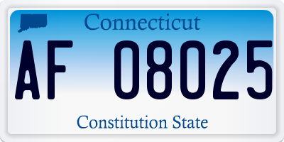 CT license plate AF08025