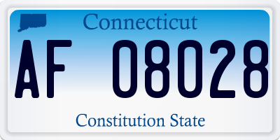 CT license plate AF08028