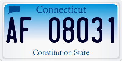 CT license plate AF08031