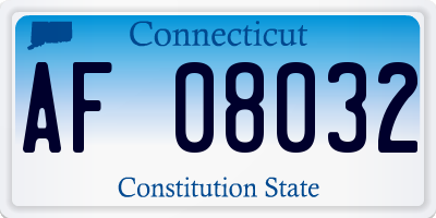 CT license plate AF08032