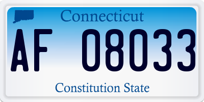 CT license plate AF08033