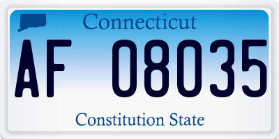 CT license plate AF08035