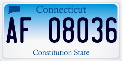 CT license plate AF08036