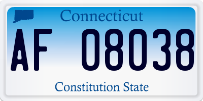 CT license plate AF08038