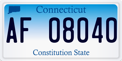 CT license plate AF08040