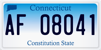 CT license plate AF08041
