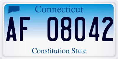 CT license plate AF08042