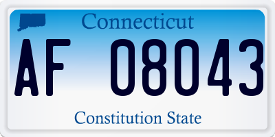 CT license plate AF08043