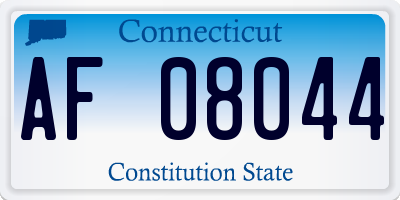 CT license plate AF08044