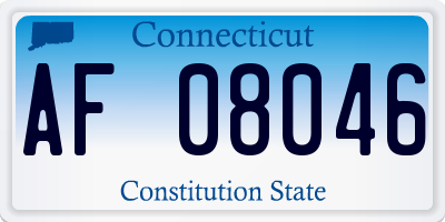 CT license plate AF08046