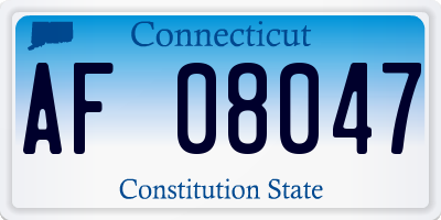 CT license plate AF08047