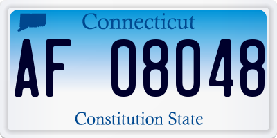 CT license plate AF08048