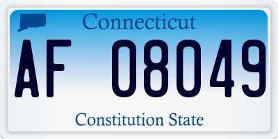 CT license plate AF08049