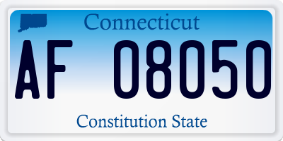 CT license plate AF08050