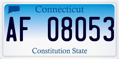 CT license plate AF08053