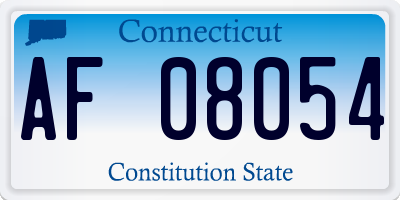 CT license plate AF08054