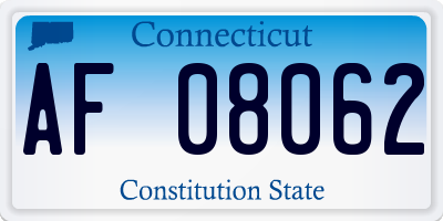 CT license plate AF08062