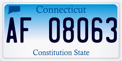 CT license plate AF08063