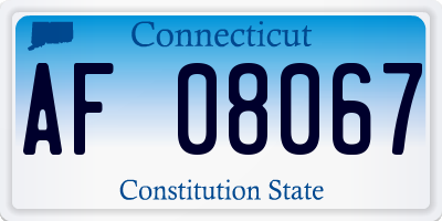 CT license plate AF08067