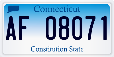 CT license plate AF08071