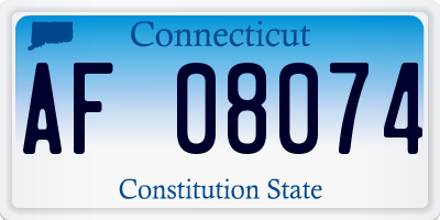 CT license plate AF08074
