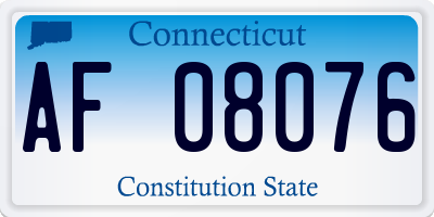 CT license plate AF08076