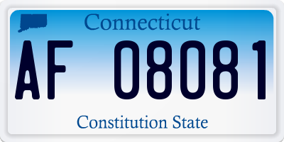 CT license plate AF08081