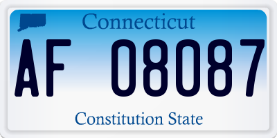 CT license plate AF08087