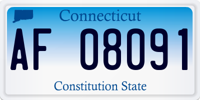 CT license plate AF08091