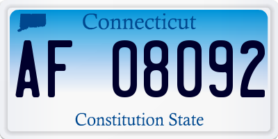 CT license plate AF08092