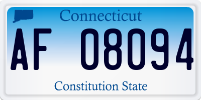 CT license plate AF08094